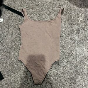 PINK Tan One Piece Bodysuit